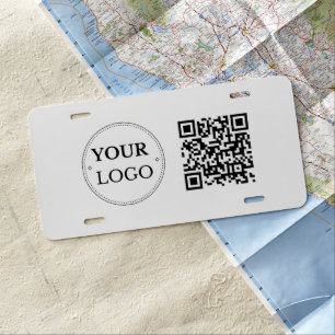 Business Logo QR Code Modern Professional License Plate