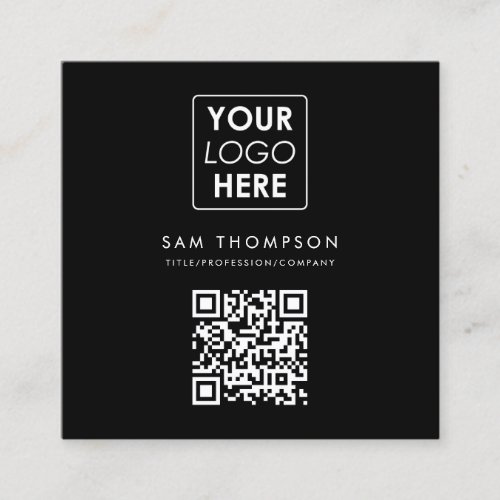 Business Logo QR Code Modern Simple Business  Square Business Card