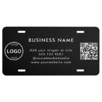 Business Logo Qr Code Modern Simple License Plate