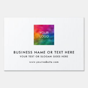 Business Logo QR Code Modern Simple Yard Sign