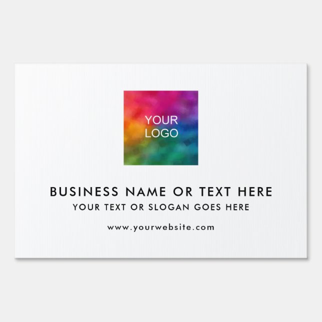 Business Logo QR Code Modern Simple Yard Sign (Front)