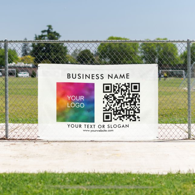 Business Logo QR Code Outdoor Template Best Top Banner (Insitu)