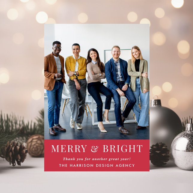 Business Logo QR Code Photo Corporate Christmas Holiday Card (Spread the joy of the season and strengthen business relationships with our photo holiday card)