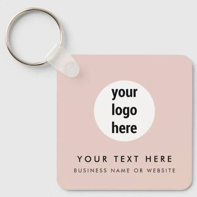 Business Logo QR Code Pink Minimalist Business Keychain | Zazzle