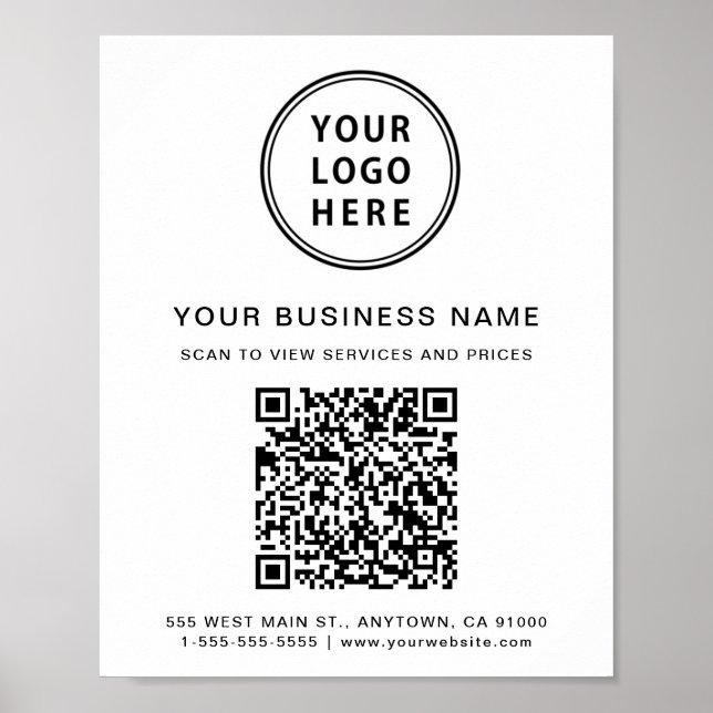 Business Logo QR Code Poster (Front)