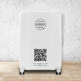 Business Logo | QR Code Professional Minimal White Luggage