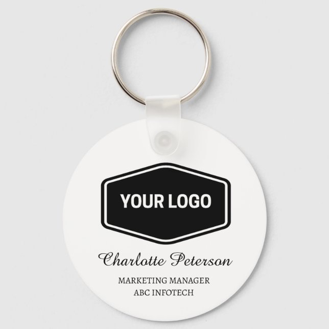  Business Logo & QR Code Promotional Keychain (Front)