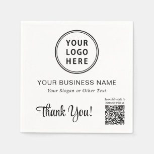 Business Logo QR Code Promotional Napkins