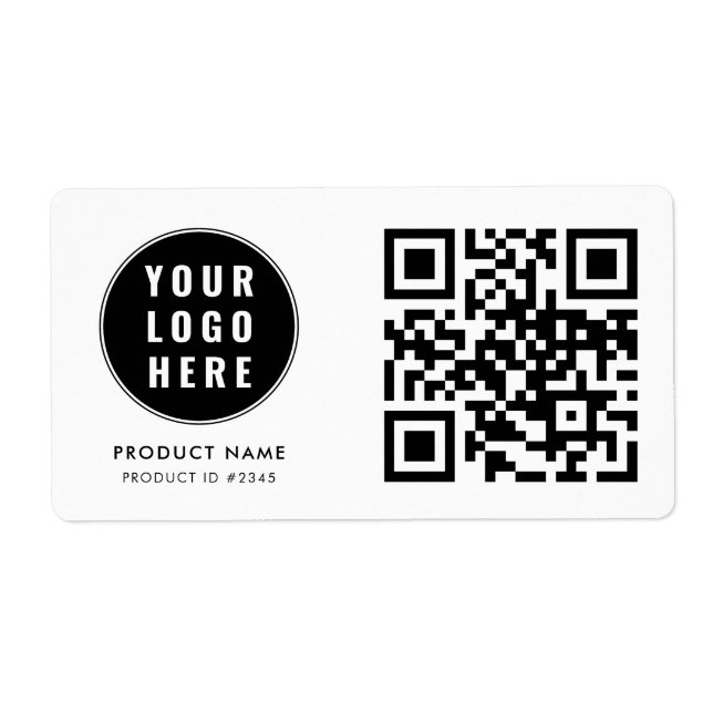 Business Logo QR Code Scan Here Simple Label (Front)