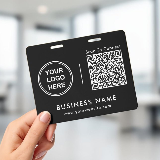 Business Logo QR Code Scan To Connect Black Badge (Business Logo QR Code Scan To Connect Black Badge)