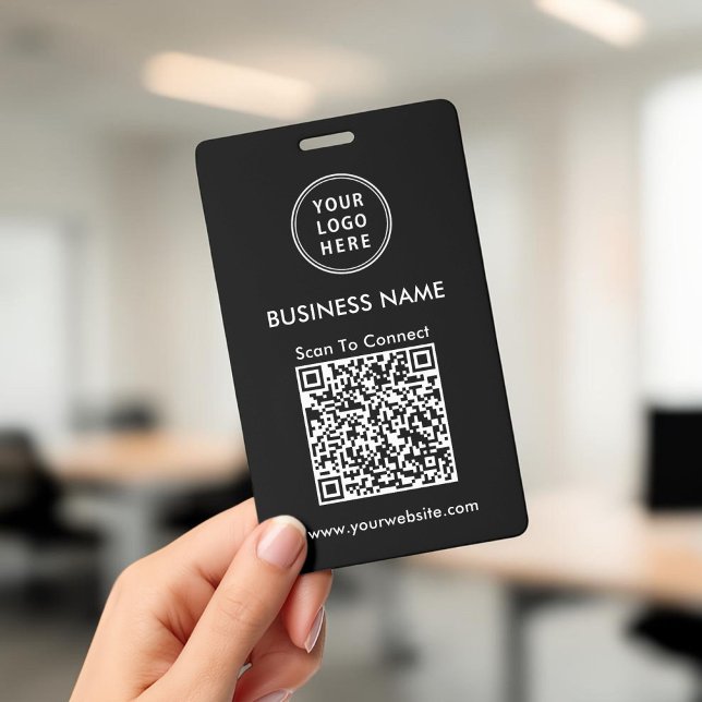 Business Logo QR Code Scan To Connect Black Badge (Business Logo QR Code Scan To Connect Black Badge)