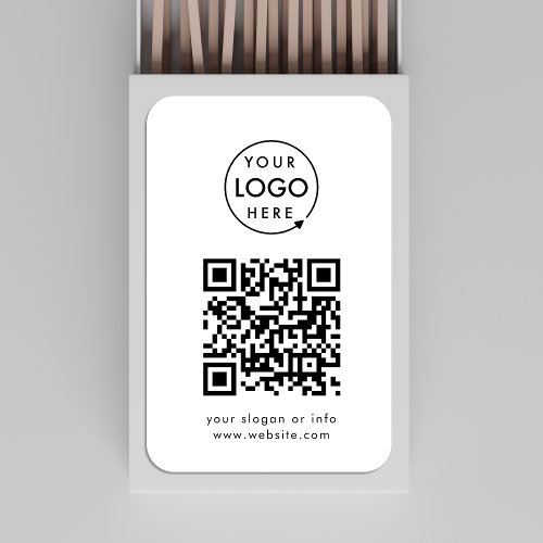 Business Logo QR Code Scannable Promotional White Matchboxes