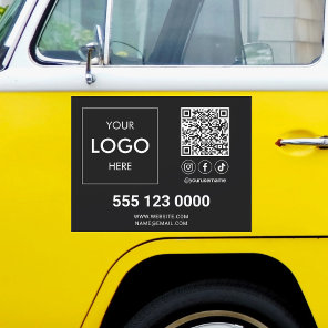 Business Logo QR Code Social Media Car Magnet