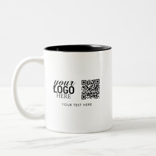 Business Logo QR Code  Text Customer Gifts Two_Tone Coffee Mug