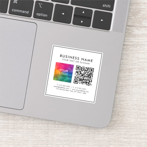 Business Logo QR Code Text Customer Template Tiny Sticker