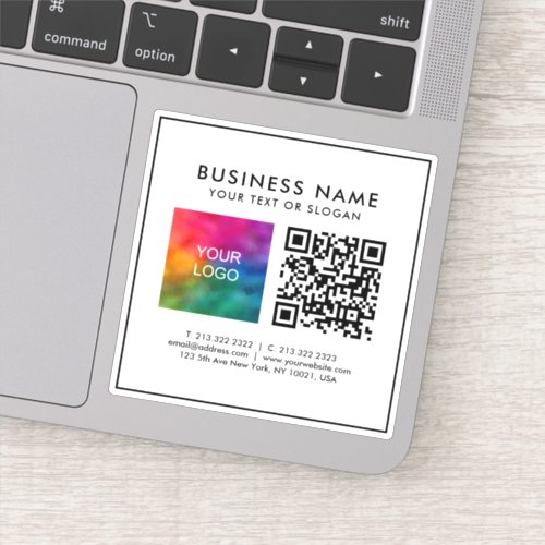 Business Logo QR Code Text Template Custom XS Sticker