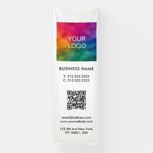 Business Logo QR Code Vertical Indoor Large Banner (Vertical)