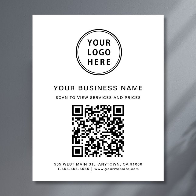 Business Logo QR Code Wall Acrylic Photo Tile (Creator Uploaded)