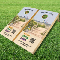 Business Logo QR Code Watercolor Beach Sailboats