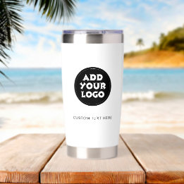 Business logo QR code website Insulated Tumbler