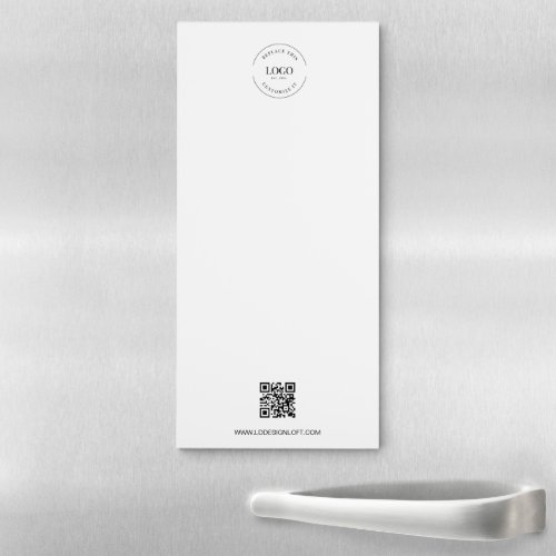 Business Logo QR CODE website Promotional Simple  Magnetic Notepad