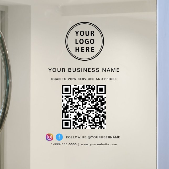 Business Logo QR Code Window Cling (Business Logo QR Code Window Cling)