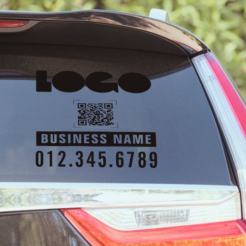 Business Logo QR on Vinyl square Car Window Bumper Sticker