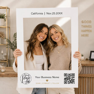 Business Logo Qr Social Media Branding Booth Selfie Frame