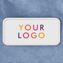 Business Logo Rectangle White Patch