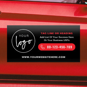 Business Logo Red & Black Marketing Company Car Magnet