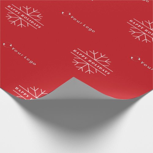 Business Logo Red Christmas Snowflake Lp Wrapping  Wrapping Paper