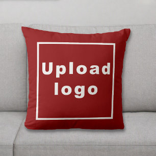 Business Logo Red Throw Pillow