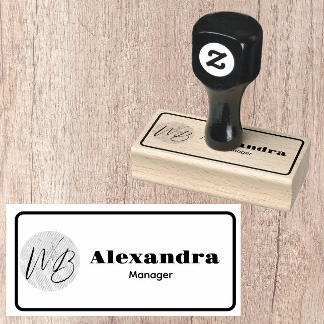 Business Logo Restaurant Manager Personalized Rubber Stamp (Creator Uploaded)
