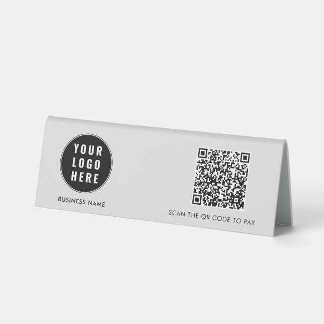 Business Logo Retail QR Code Custom Table Tent (Front)