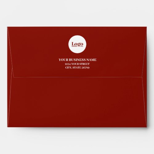 Business Logo Return Address Christmas Red Envelope
