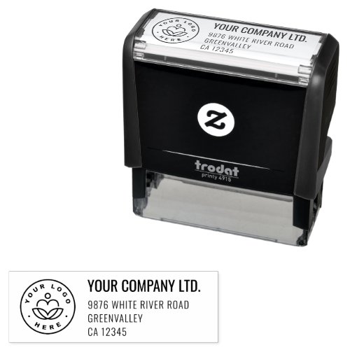 Business Logo Return Address Professional Modern Self_inking Stamp