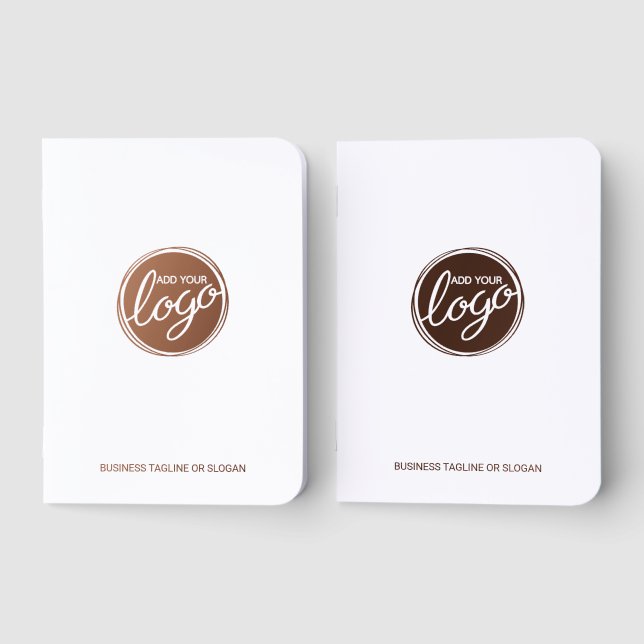 Business Logo Rose Gold Foil Pocket Notebook (Front)