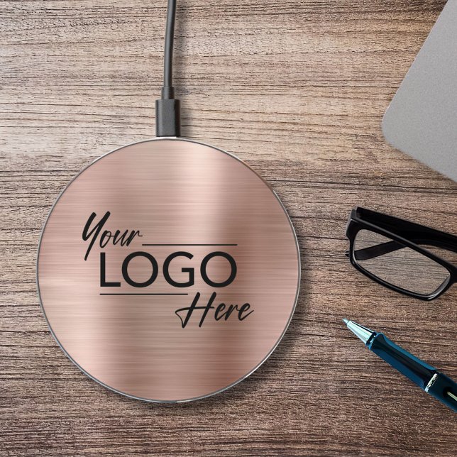 Business Logo Rose Gold Wireless Charger (Creator Uploaded)