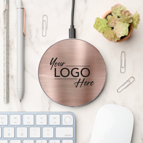 Business Logo Rose Gold Wireless Charger