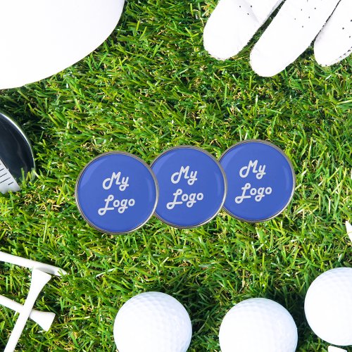 Business logo royal blue golf ball marker