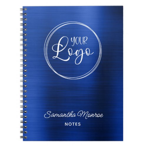 Business Logo Royal Navy Blue Foil Meeting Notebook