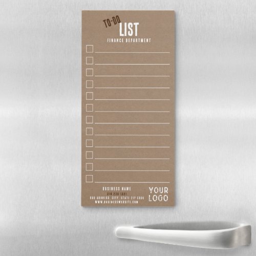 Business Logo Rustic Charm Kraft Paper To Do List Magnetic Notepad