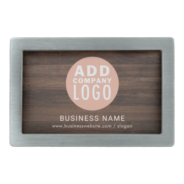 Business Logo Rustic Company Custom Promotional Belt Buckle (Front)