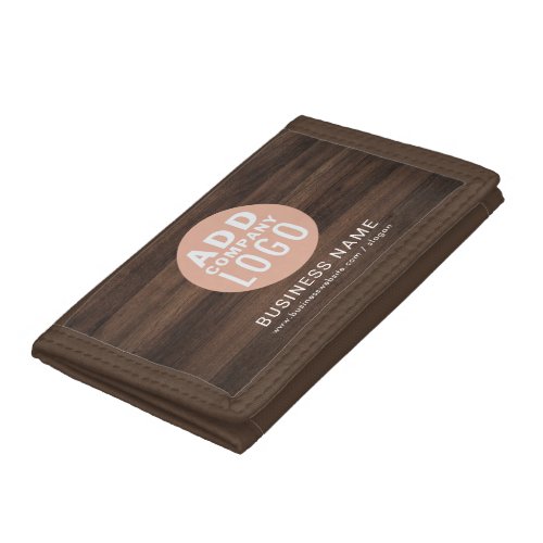 Business Logo Rustic Company Custom Promotional Trifold Wallet