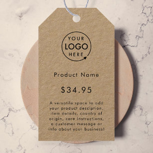 Custom Price Tag 10x5cm Embossed Logo Paper Garment Label For