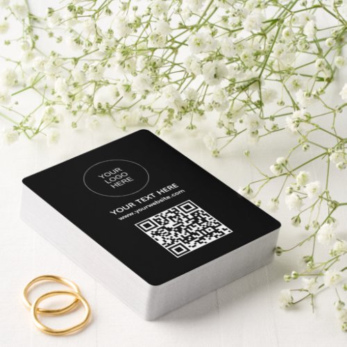 Business Logo Scan Barcode QR Code Template Euchre Playing Cards