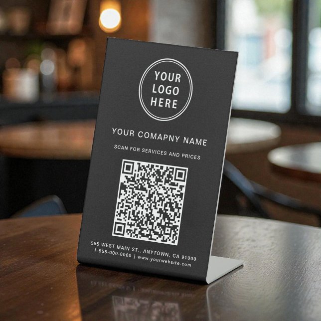 Business Logo Scan Me Create Your QR Code Pedestal Sign (Business Logo Scan Me Create Your QR Code Pedestal Sign)