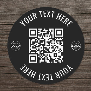 Business Logo Scan QR Code Classic Round Sticker