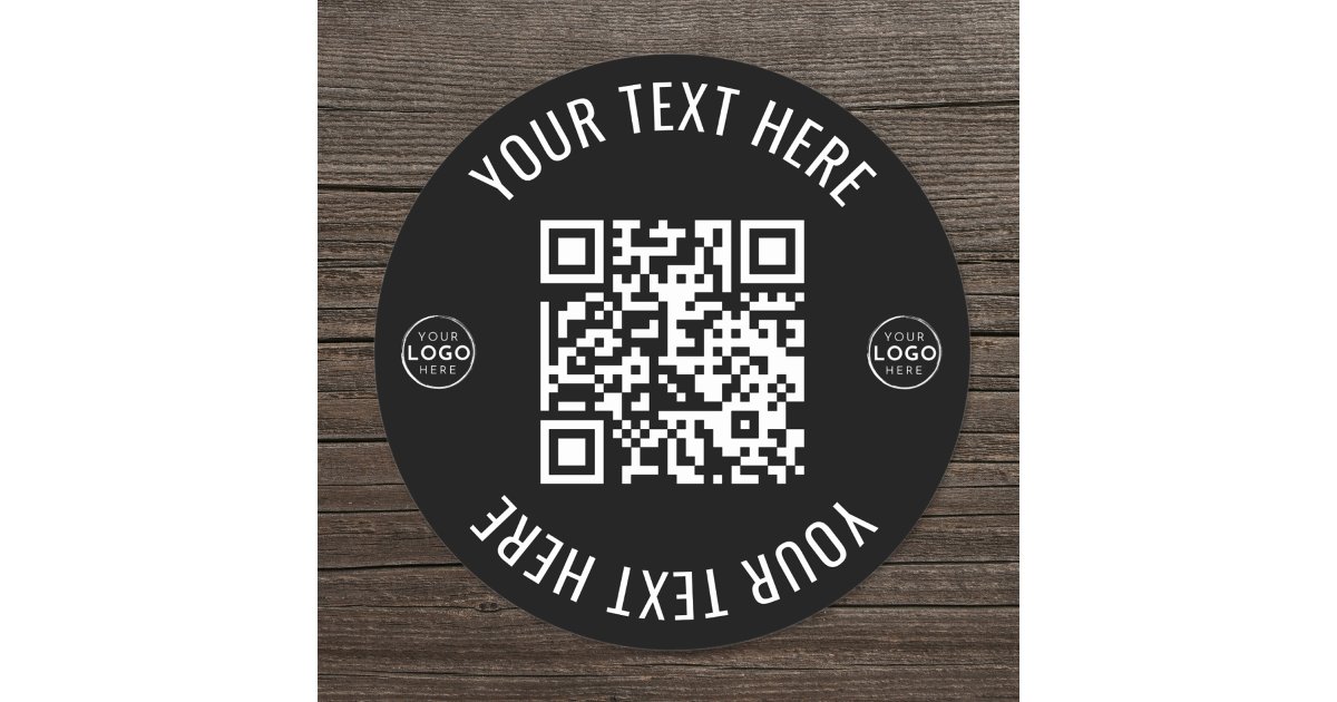 Business Logo Scan QR Code Classic Round Sticker | Zazzle