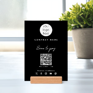 Business Logo Scan to Pay QR Code Social Media   Holder
